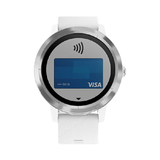 Часы Garmin Vivoactive 3 серебристые с белым ремешком