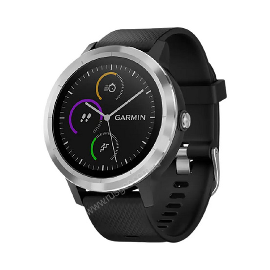 Часы Garmin Vivoactive 3 серебристые с черным ремешком