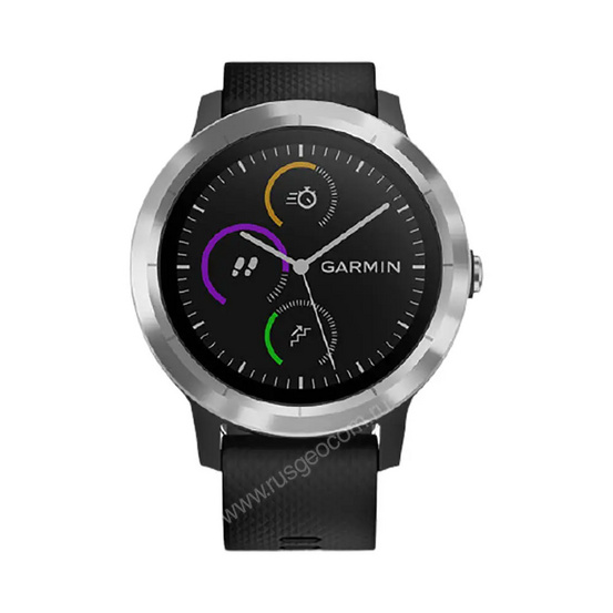 Часы Garmin Vivoactive 3 серебристые с черным ремешком