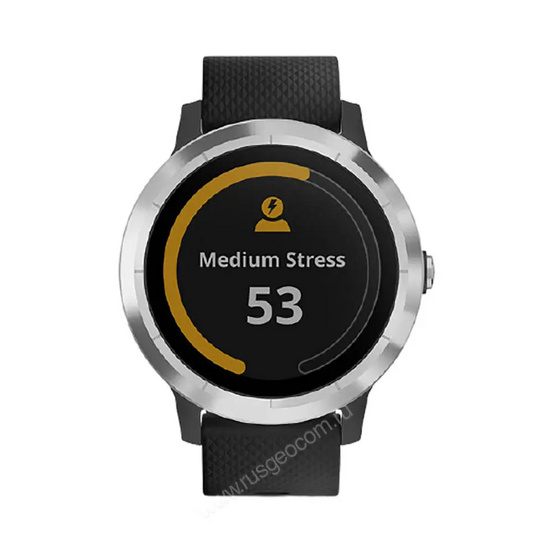 Часы Garmin Vivoactive 3 серебристые с черным ремешком