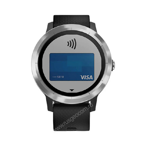 Часы Garmin Vivoactive 3 серебристые с черным ремешком