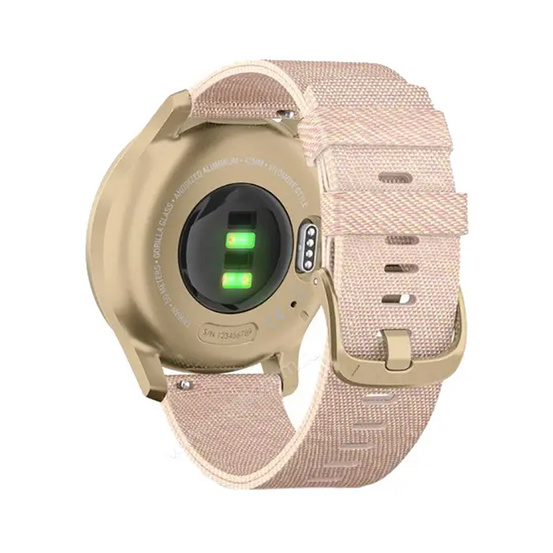 Часы Garmin Vivomove Style светло-золотистый с розовым плетеным нейлоновым ремешком