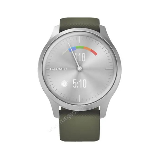 Часы Garmin Vivomove Style серебристый с травяным силиконовым ремешком