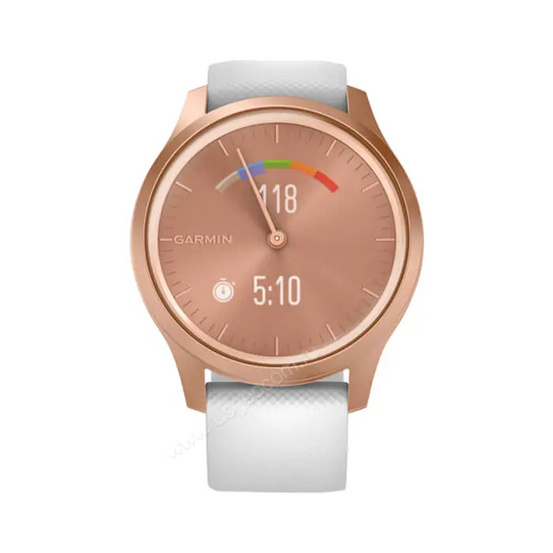 Часы Garmin Vivomove Style розовое золото с белым силиконовым ремешком