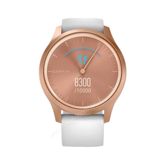 Часы Garmin Vivomove Style розовое золото с белым силиконовым ремешком