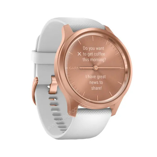 Часы Garmin Vivomove Style розовое золото с белым силиконовым ремешком