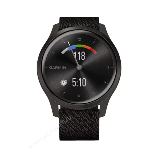 Часы Garmin Vivomove Style графитовый с черным плетеным нейлоновым ремешком