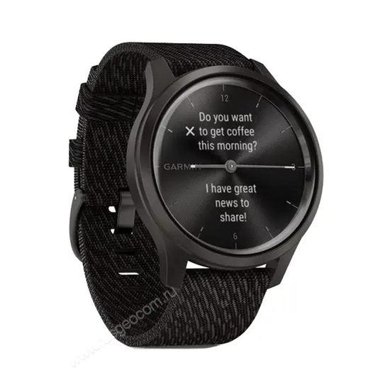 Часы Garmin Vivomove Style графитовый с черным плетеным нейлоновым ремешком