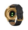Часы Garmin Vivomove Luxe золотистые черные с кожаным ремешком