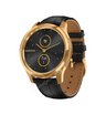 Часы Garmin Vivomove Luxe золотистые черные с кожаным ремешком