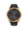 Часы Garmin Vivomove Luxe золотистые черные с кожаным ремешком