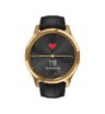 Часы Garmin Vivomove Luxe золотистые черные с кожаным ремешком