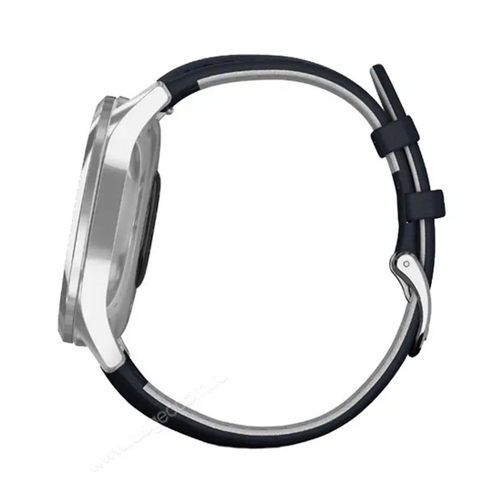 Часы Garmin Vivomove Luxe серебристый с темно-синим кожаным ремешком