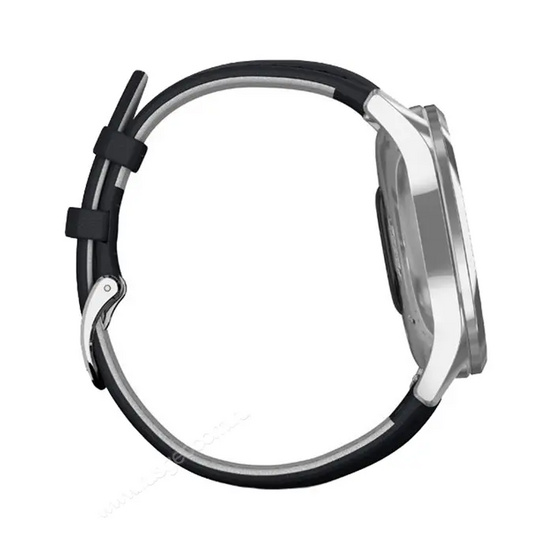 Часы Garmin Vivomove Luxe серебристый с темно-синим кожаным ремешком