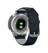 Часы Garmin Vivomove Luxe серебристый с темно-синим кожаным ремешком