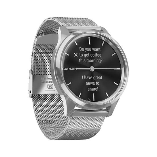 Часы Garmin Vivomove Luxe серебристый с серебристым ремешком
