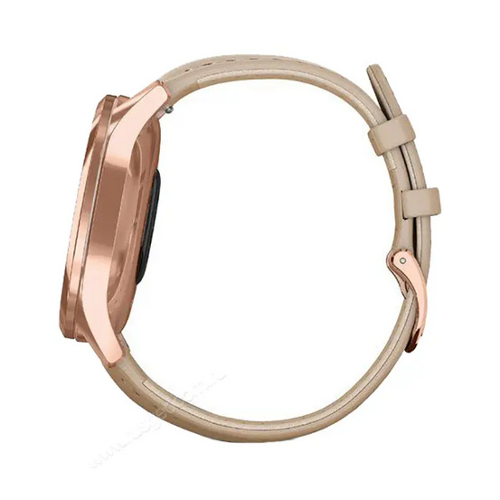 Часы Garmin Vivomove Luxe розовое золото со светло-песочным кожаным ремешком