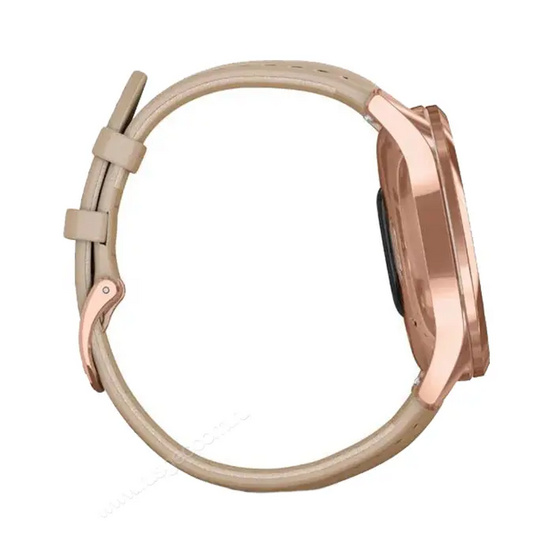 Часы Garmin Vivomove Luxe розовое золото со светло-песочным кожаным ремешком