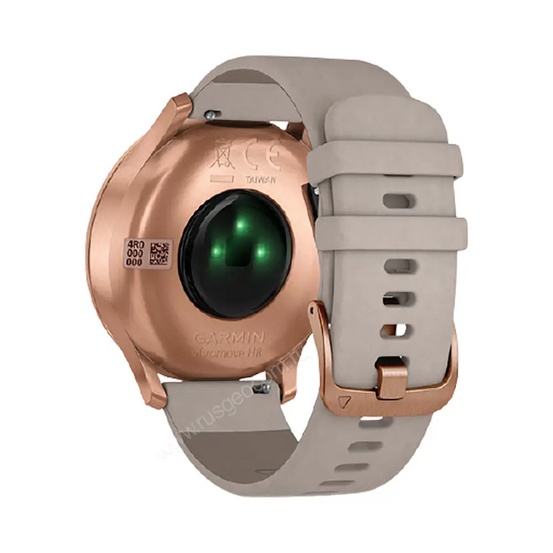 Часы Garmin Vivomove HR Premium розовое золото с бежевым кожаным ремешком