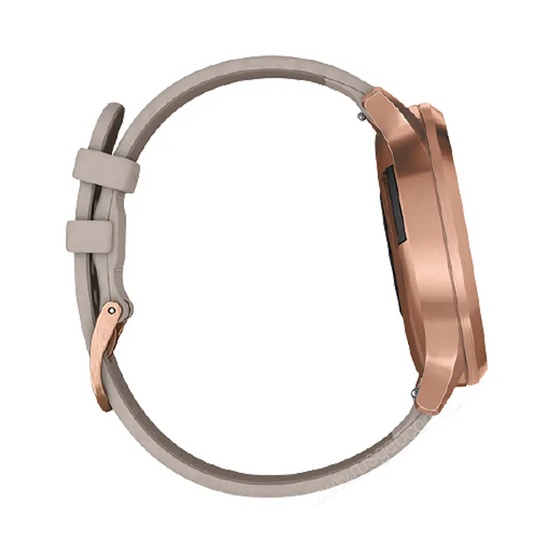 Часы Garmin Vivomove HR Premium розовое золото с бежевым кожаным ремешком
