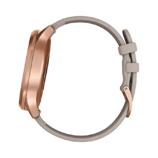 Часы Garmin Vivomove HR Premium розовое золото с бежевым кожаным ремешком