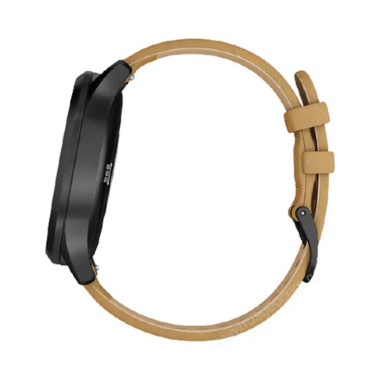 Часы Garmin Vivomove HR Premium черный оникс с светло-коричневым кожаным ремешком