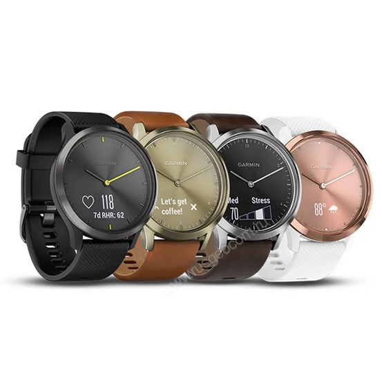 Часы Garmin Vivomove HR розовое золото с белым ремешком