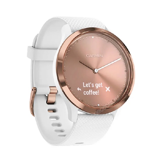 Часы Garmin Vivomove HR розовое золото с белым ремешком
