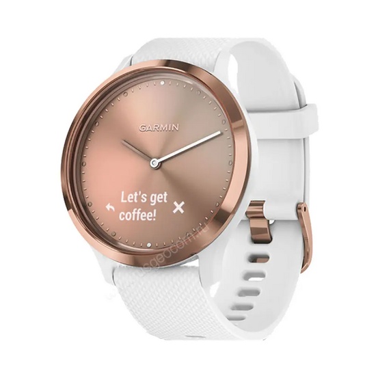 Часы Garmin Vivomove HR розовое золото с белым ремешком
