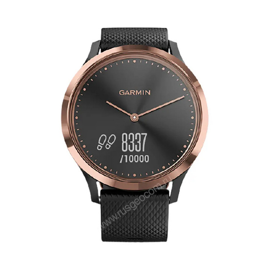 Часы Garmin Vivomove HR розовое золото с черным ремешком