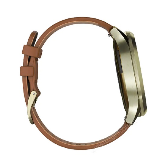 Часы Garmin Vivomove HR золотые со светло-коричневым кожаным ремешком