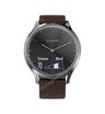 Часы Garmin Vivomove HR серебряные с темно-коричневым кожаным ремешком
