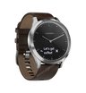 Часы Garmin Vivomove HR серебряные с темно-коричневым кожаным ремешком