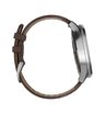 Часы Garmin Vivomove HR серебряные с темно-коричневым кожаным ремешком