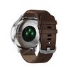 Часы Garmin Vivomove HR серебряные с темно-коричневым кожаным ремешком