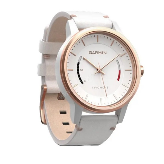 Смарт-часы Garmin Vivomove Classic, розово-золотистые, кожаный ремешок