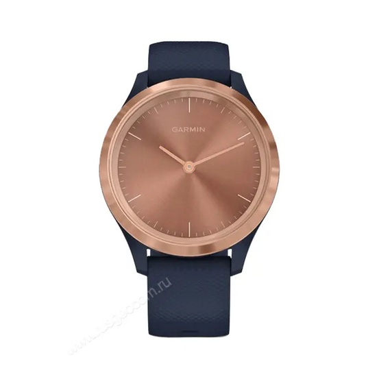 Часы Garmin Vivomove 3S розовое золото циферблат с темно-синим ремешком