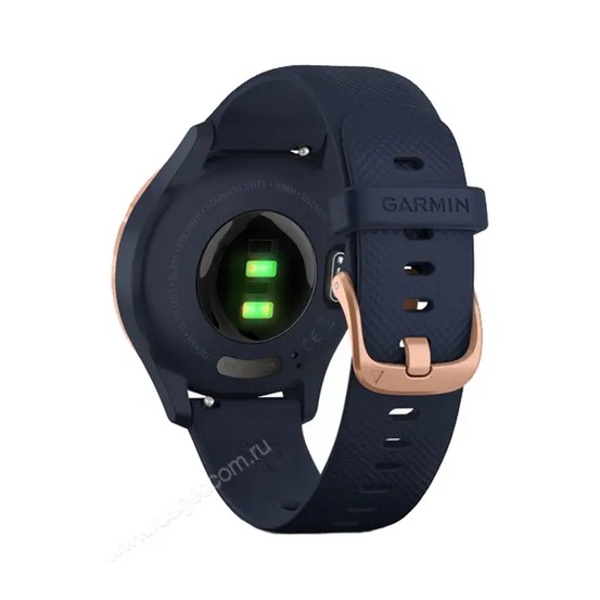Часы Garmin Vivomove 3S розовое золото циферблат с темно-синим ремешком