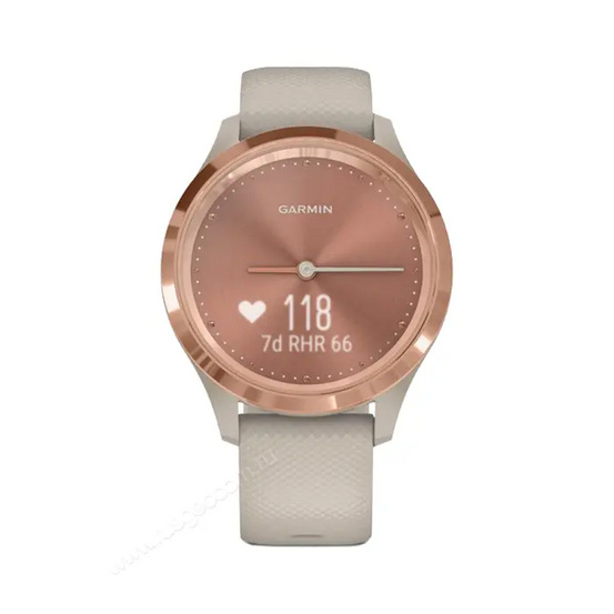Часы Garmin Vivomove 3S розовое золото циферблат с песочным ремешком