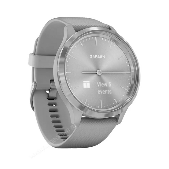 Часы Garmin Vivomove 3 серебристые с серым силиконовым ремешком