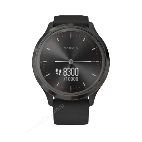 Часы Garmin Vivomove 3 черные с черным силиконовым ремешком
