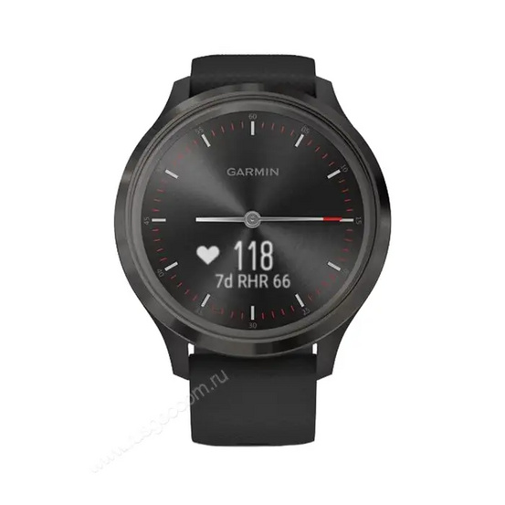 Часы Garmin Vivomove 3 черные с черным силиконовым ремешком