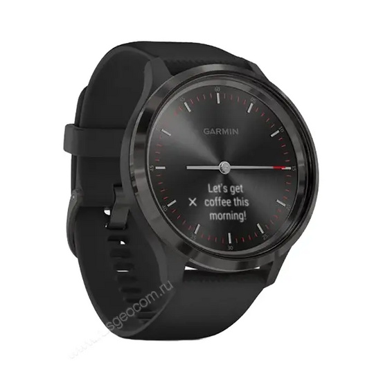 Часы Garmin Vivomove 3 черные с черным силиконовым ремешком