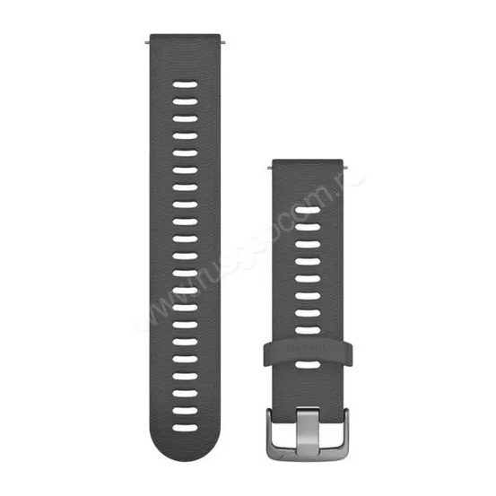 Ремешок сменный Garmin Quick Release 20 мм (силиконовый) темно-серый со стальной застежкой