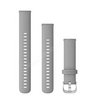 Ремешок сменный Garmin Quick Release 18 мм (силиконовый) серый с серебристой застежкой