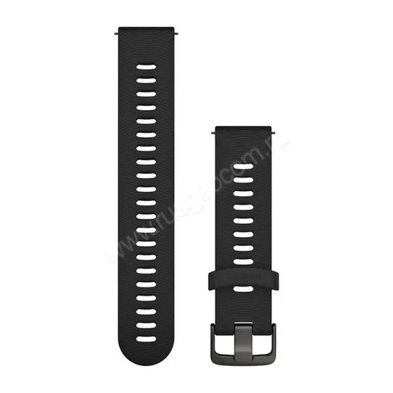 Ремешок сменный Garmin черного цвета, с черной пряжкой (силикон)