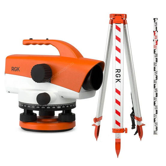 Комплект оптический нивелир RGK C-32 с поверкой + штатив S6-N + рейка AMO S5