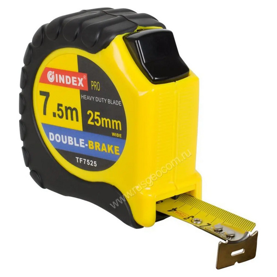 Рулетка стальная INDEX TF7525 (7,5 метров) с калибровкой