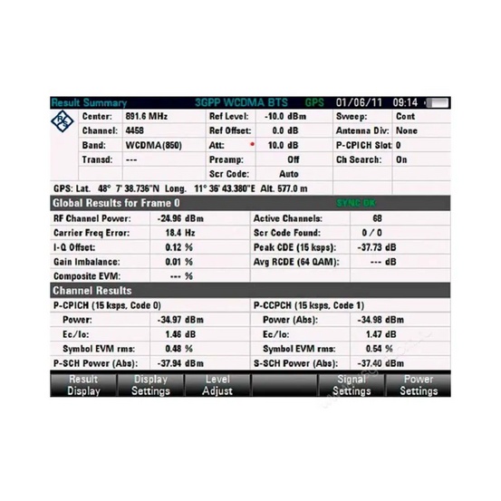 Опция расширенного анализа сигналов базовых станций 3GPP WCDMA Rohde & Schwarz FSH-K44E