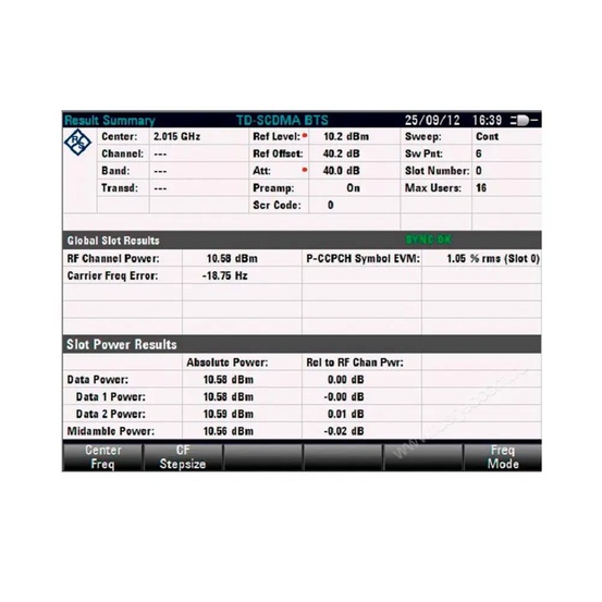 Опция общего анализа сигналов базовых станций TD-SCDMA Rohde & Schwarz FSH-K48